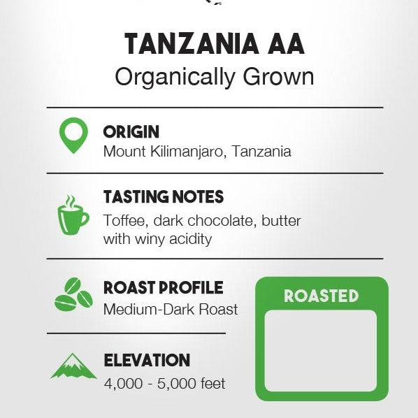 Tanzania AA Coffee Organically Grown – Joe's Coffee House