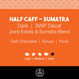 Half Caff Coffee - Sumatra Blend Dark Roast