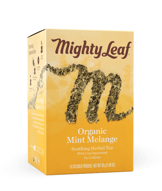Joe's Coffee House, Mighty Leaf Organic Mint Melange Tea Box